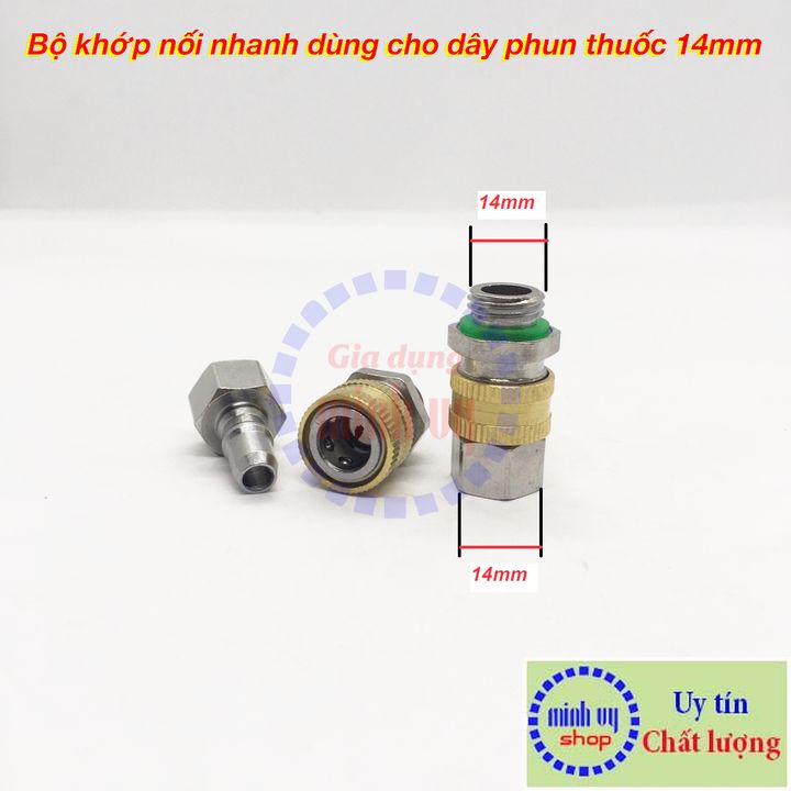 Bộ khớp Nối Nhanh Dùng cho dây phun thuốc - đầu Ra Ren 14mm