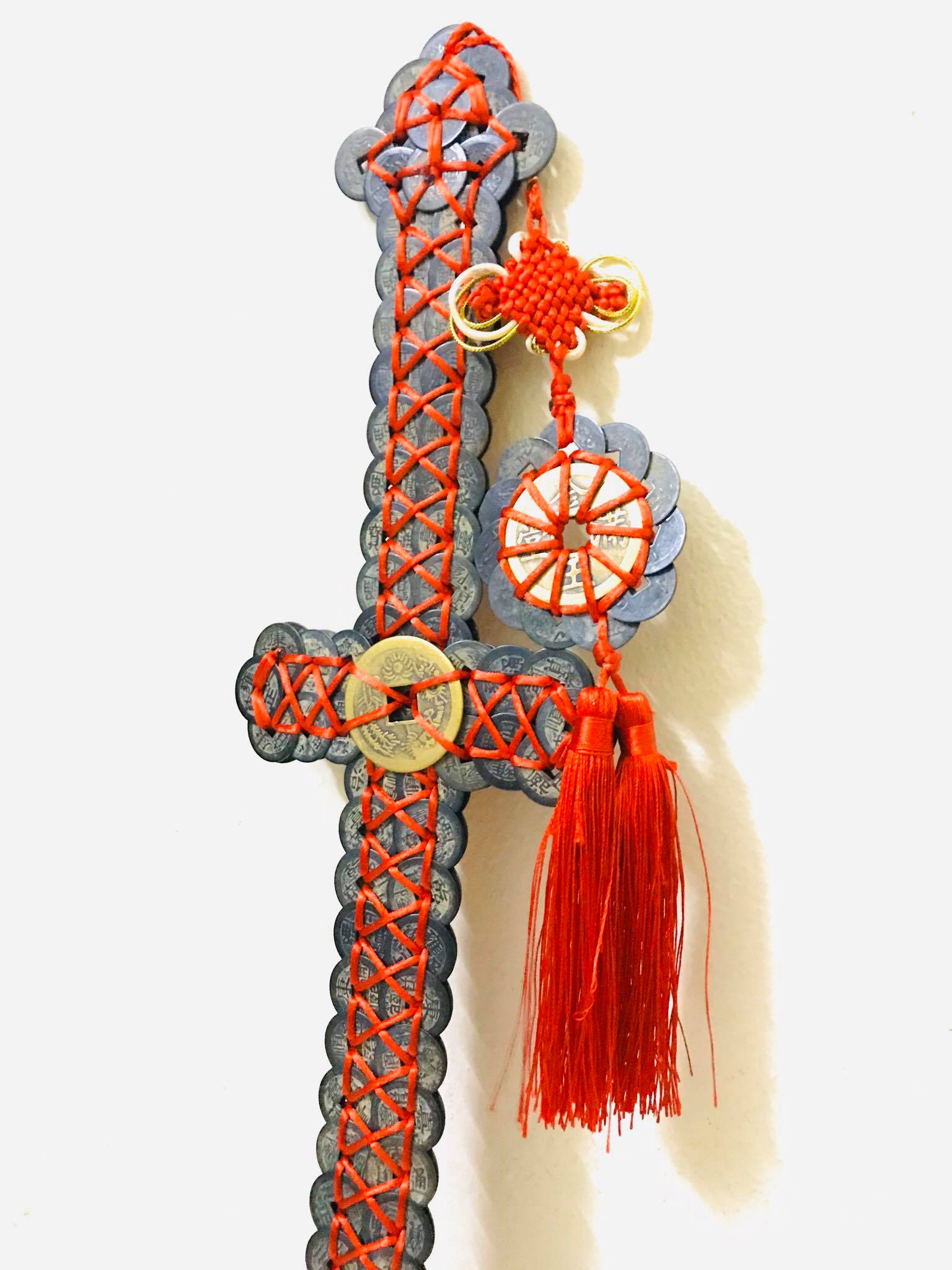Thất tinh kim tiền bằng đồng dài 75cm