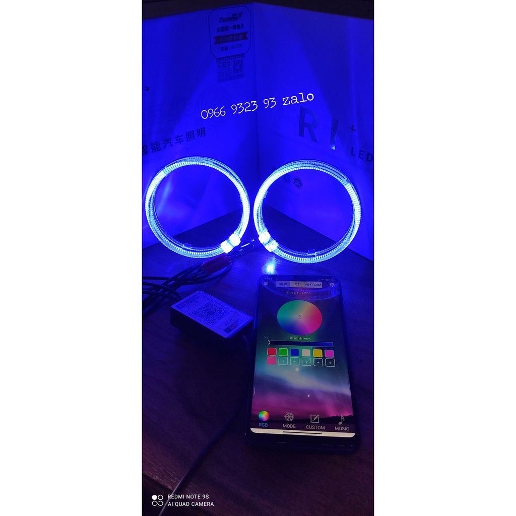 VÒNG LED THIÊN THẦN ĐỔI MÀU THEO app LED BLE