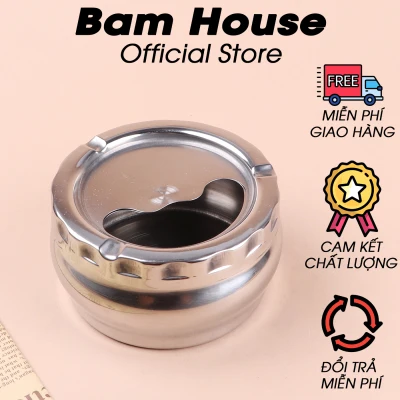 [HCM]Gạt tàn thuoc inox Bam House xoay tròn loại lớn cao cấp GT02 – BamBam Store