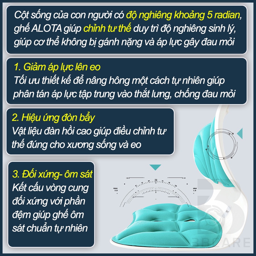 Ghế công thái học - Ghế chống gù cho dân văn phòng và trẻ em, Ghế chống gù,ghế điều chỉnh dáng ngồi giảm đau lưng nhức mỏi