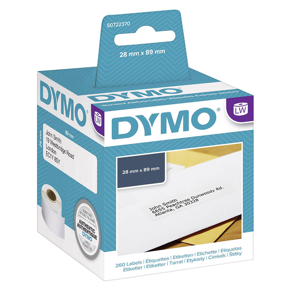 Tem dán in Địa chỉ tiêu chuẩn Dymo (LW) giấy 28 x 89mm – (260/2Cuộn)