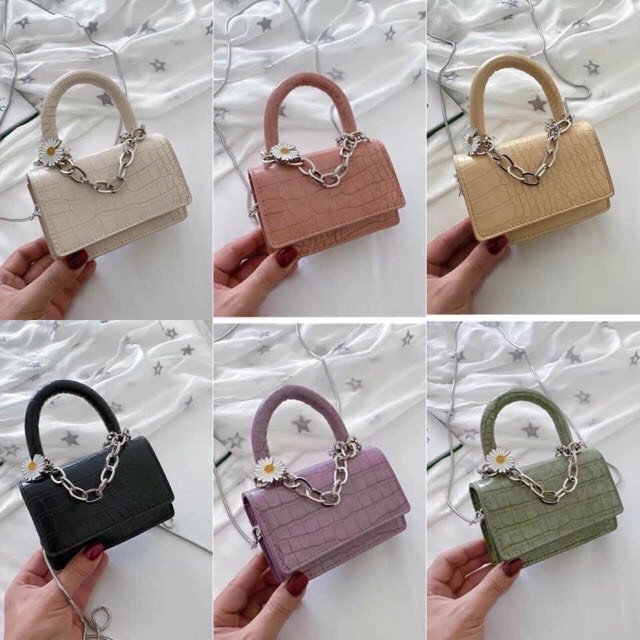 Túi mini hoa cúc da mềm trendy