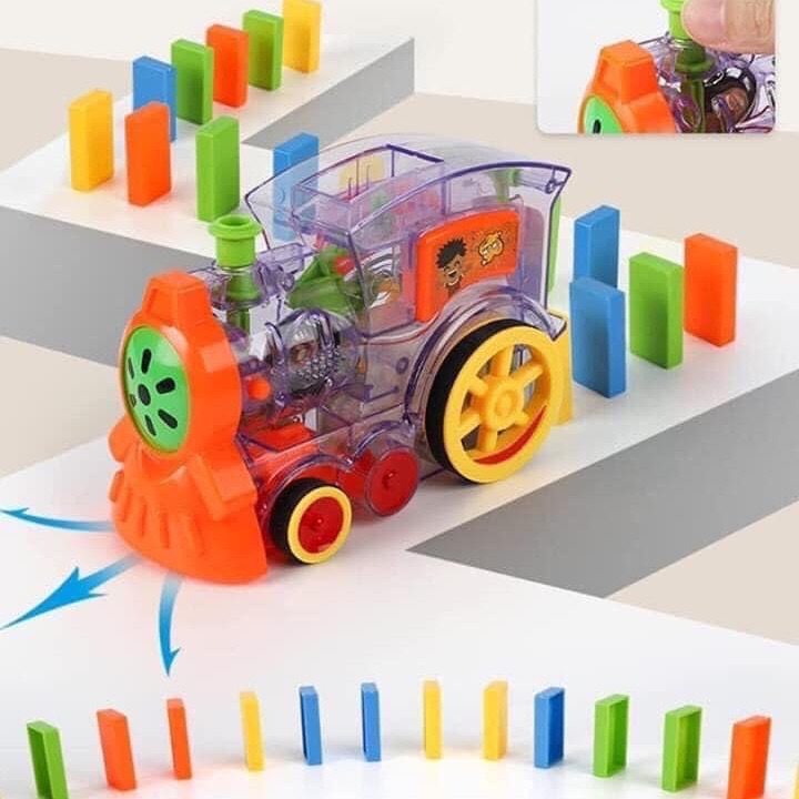 Bộ đồ chơi tàu hoả domino xếp hình tự động