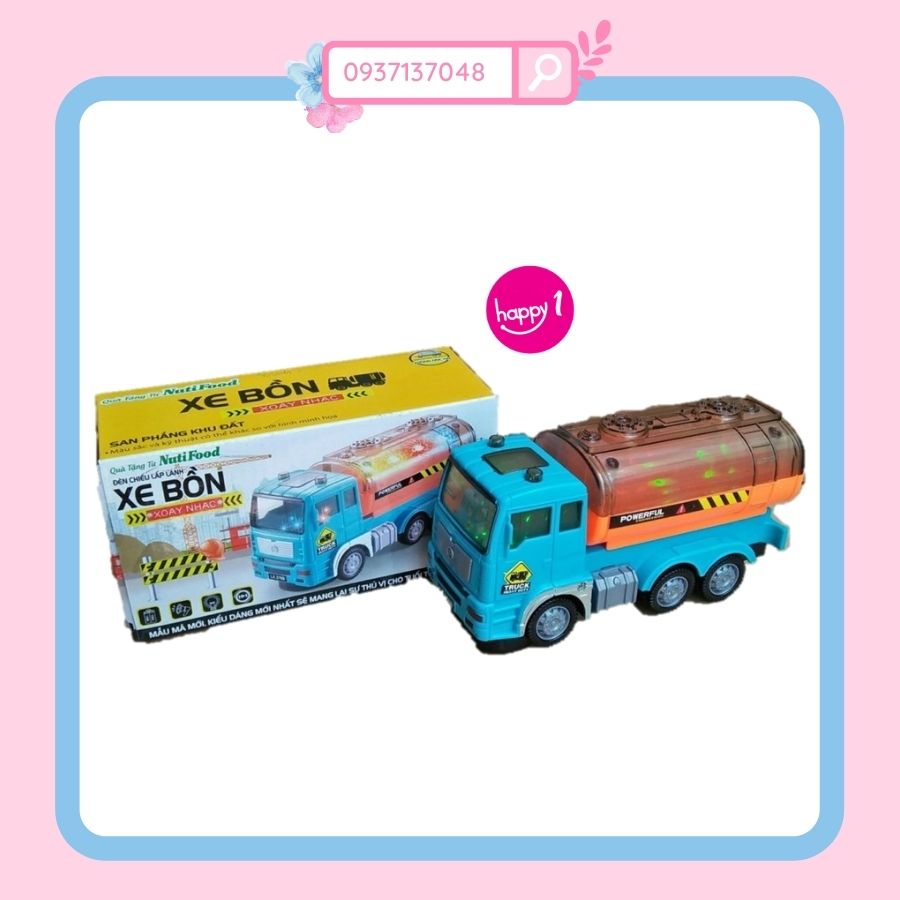 XE BỒN XOAY PHÁT NHẠC NUTIFOOD [Đồ chơi chạy pin]