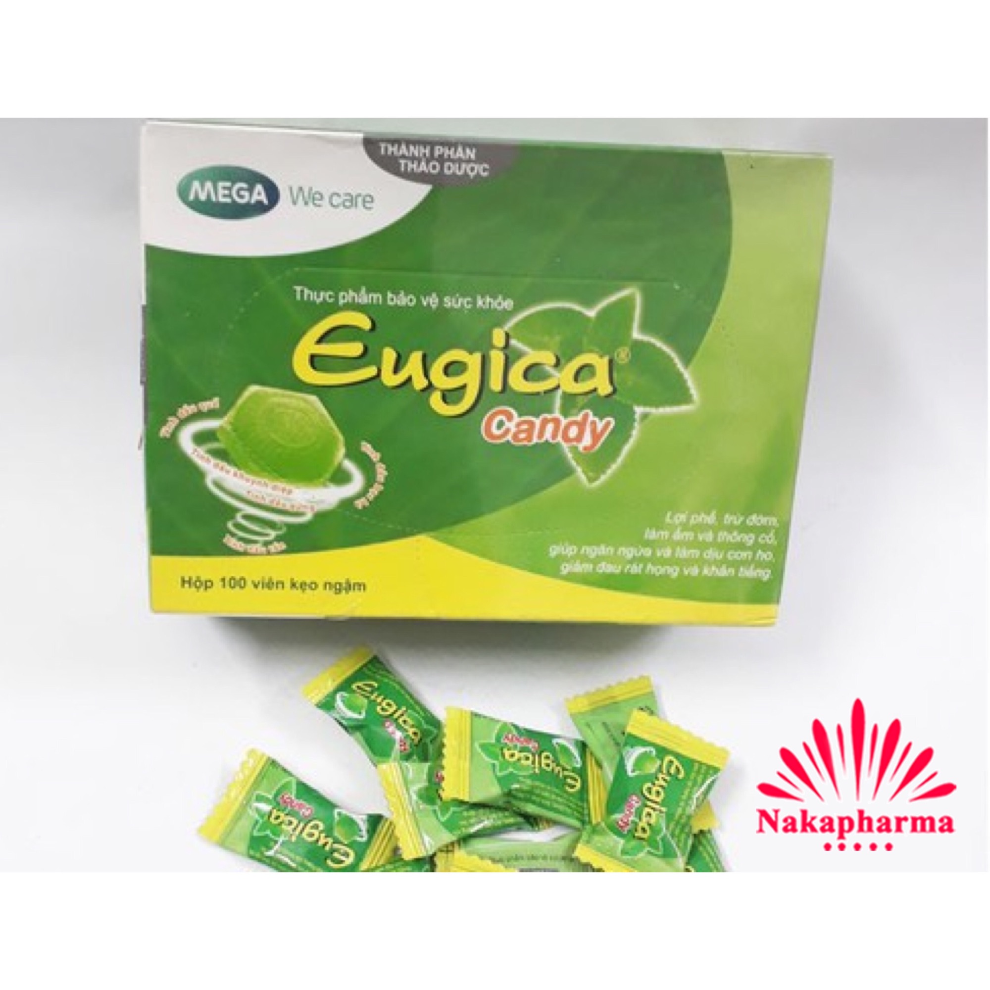 Kẹo ngậm thảo dược Eugica hộp 100 viên