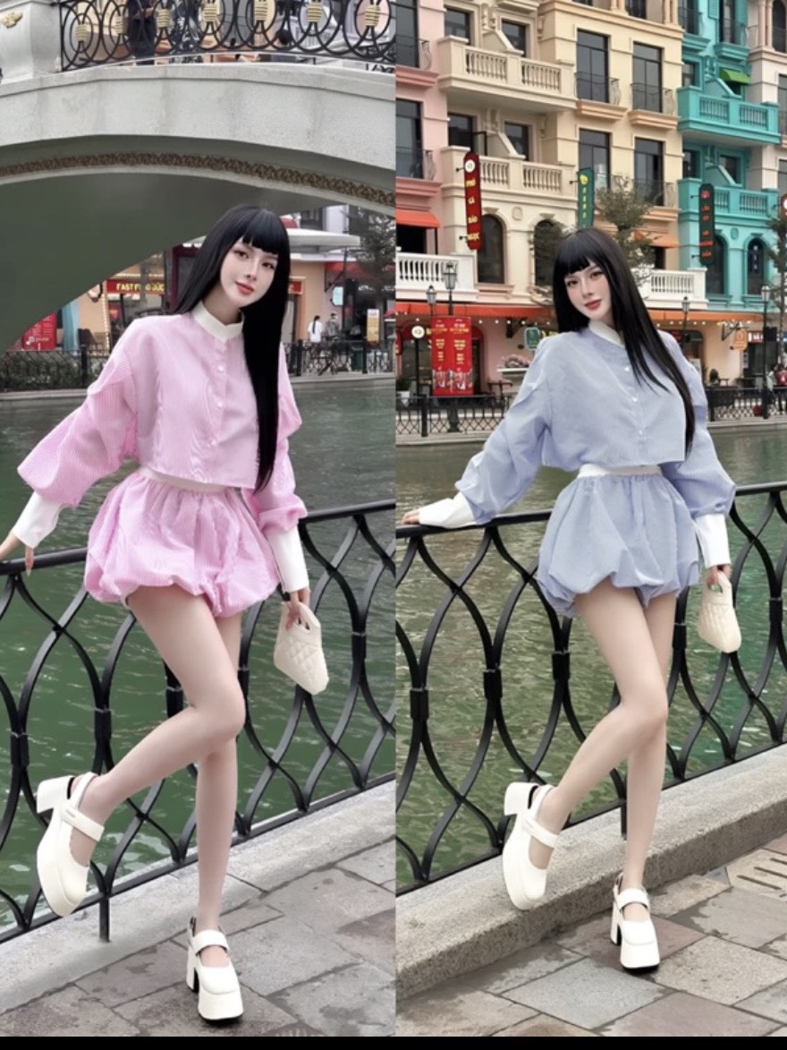 Sét sơ mi thiết kế siêu xinh crll