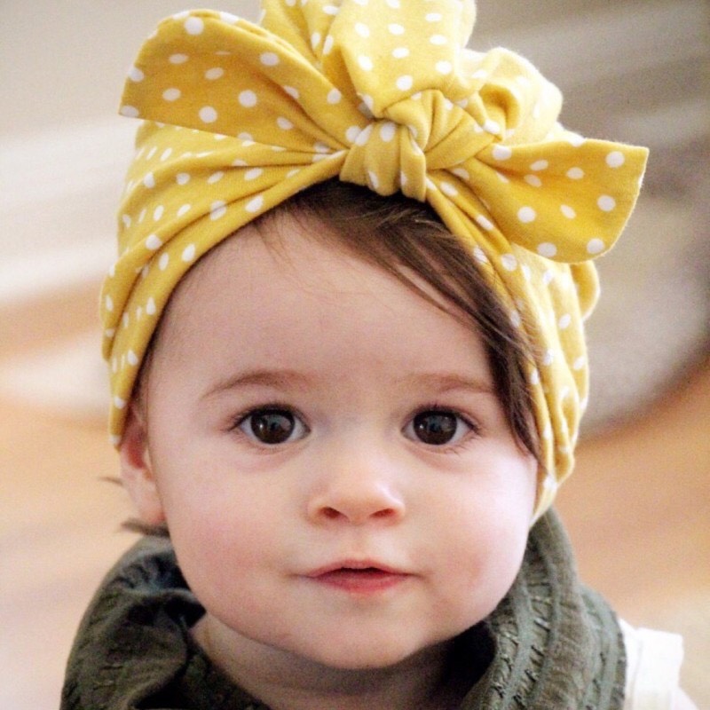 Mũ turban có nơ cho bé gái(0-10tháng)