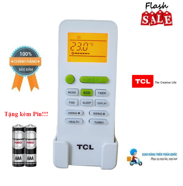 Remote Điều khiển điều hòa máy lạnh TCL- Hàng mới chính hãng 100% Tặng kèm đế treo tường + Pin