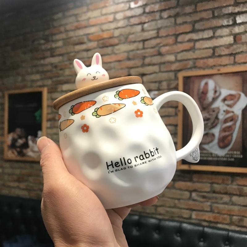 Ly Thỏ Cà Rốt bằng sứ cao cấp 500ml cực Cute