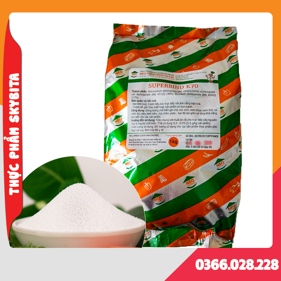 Bột giòn dai giò chả, tăng cường liên kết - Phụ gia k70