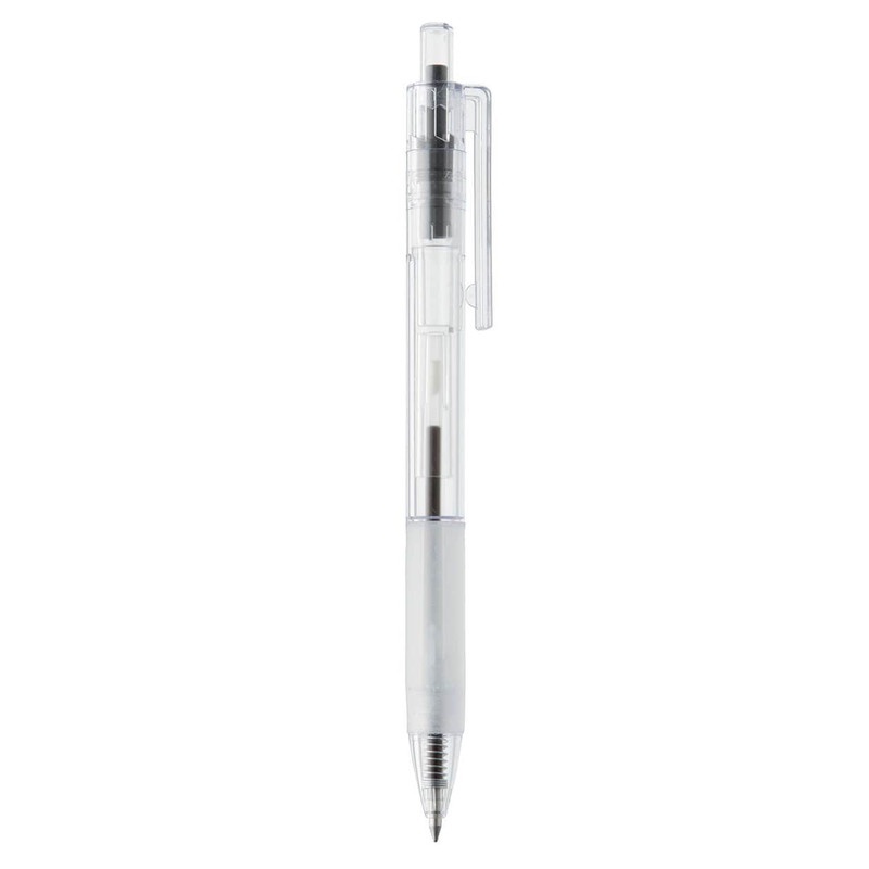 Bút Bi Polycarbonate Muji Bấm 0.7mm Nhà Cam (Pick Store, Có Bill)