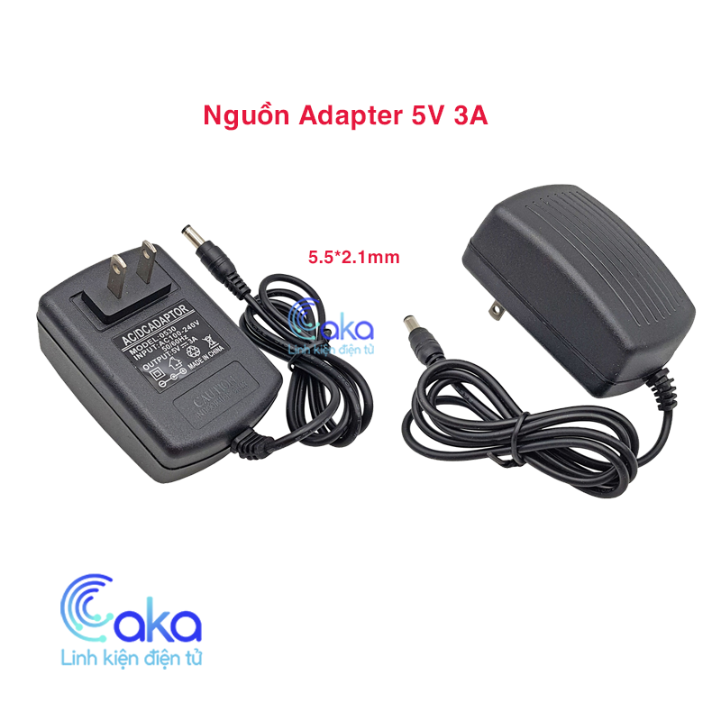 Nguồn adapter 5V 3A Jack 5.5x2.1mm