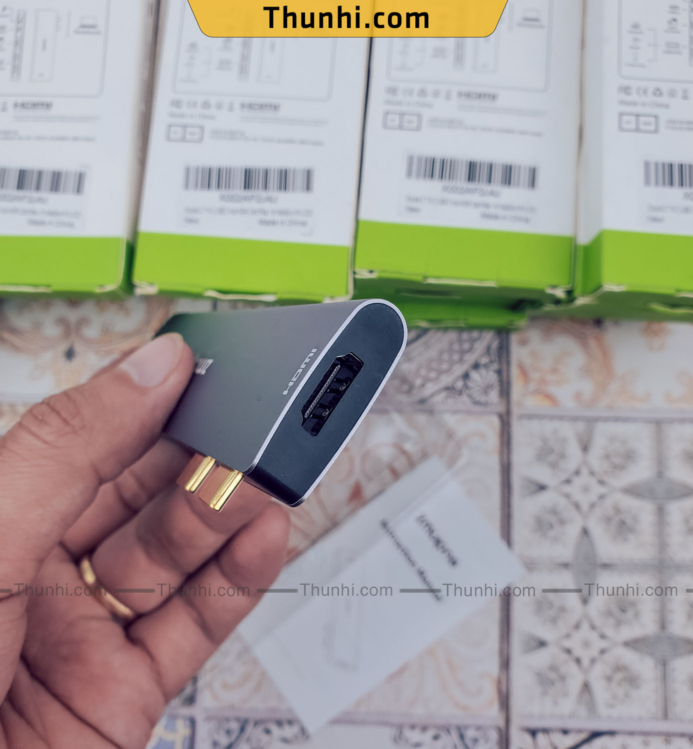 Hub Usb type-c (Thunderbolt 3) ra HDMI, USB3.0, Ethernet cho MacBook Pro/ Macbook Air, 7 in 1 USB-C