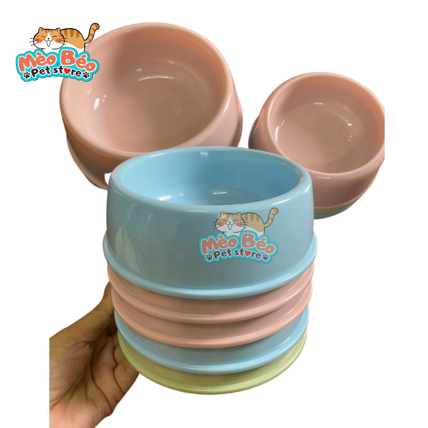 Bát ăn nhựa đơn cho thú cưng - 3 size