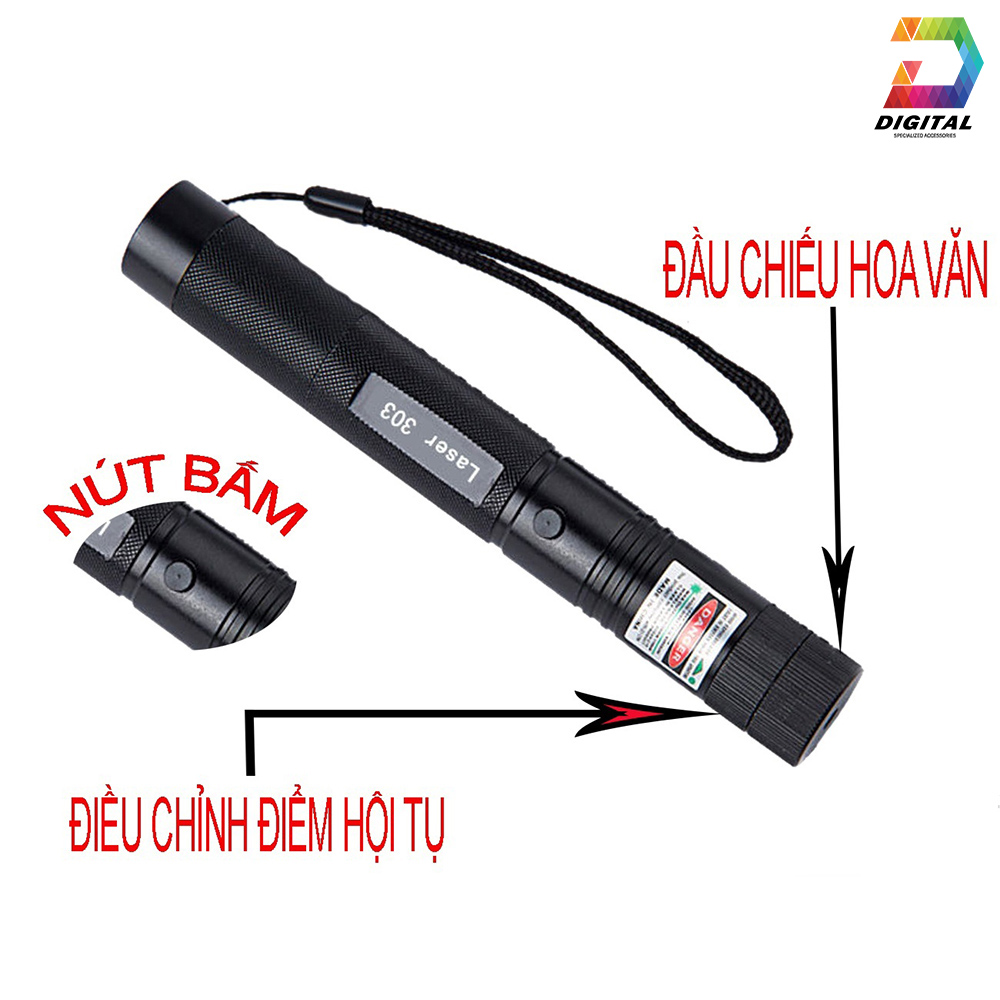 Đèn Pin Chiếu Tia Laser 303 Cao Cấp Chiếu Xa 1KM