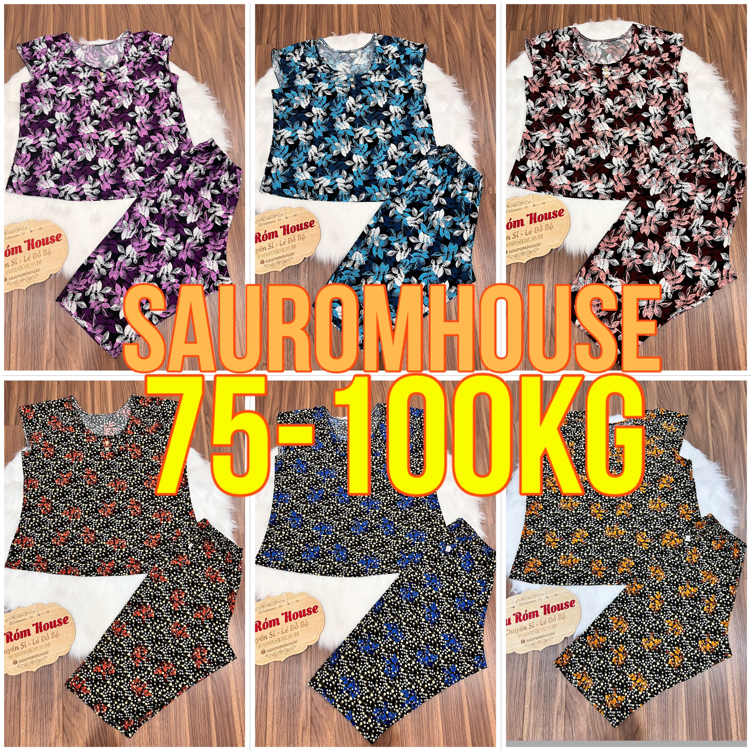 [BIGSIZE 7,8: 75-100kg] Bộ trung niên thun lạnh quần lửng
