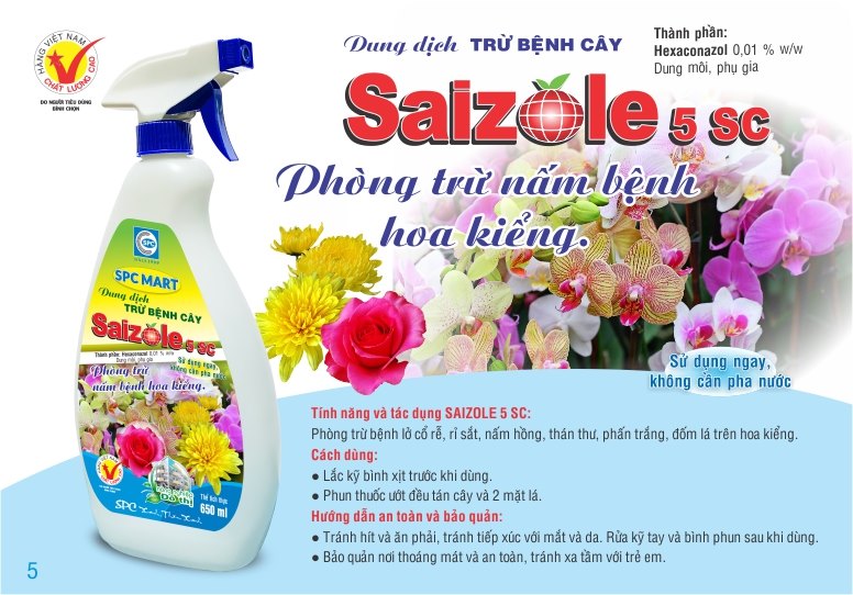 DUNG DỊCH TRỪ BỆNH NẤM CÂY (AN TOÀN & HIỆU QUẢ) - SAIZOLE 5SC