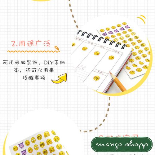 SET 12 MIẾNG sticker dán icon biểu cảm, emoji biểu cảm