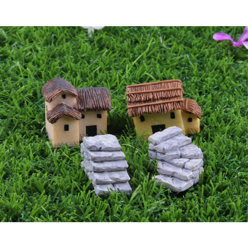 Tiểu cảnh trang trí mô hình bậc đá mini, decor terrarium