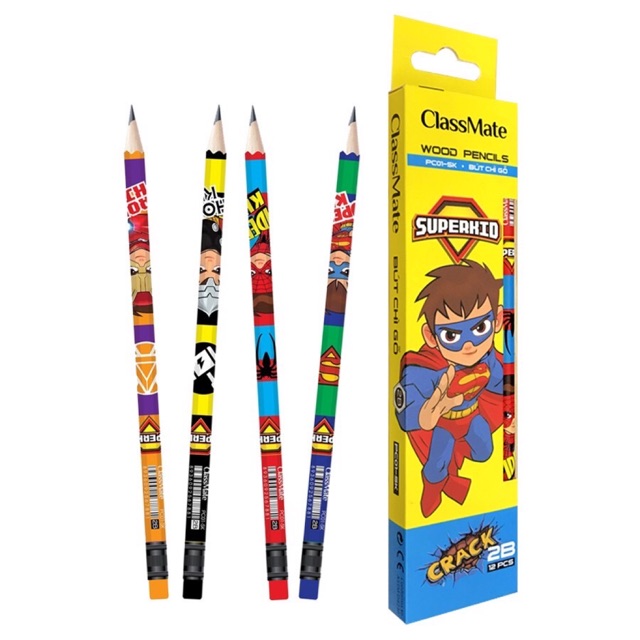 Bút chì gỗ siêu nhân class mate 2b pc01-sk