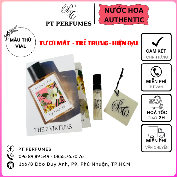 Mẫu thử vial sample nước hoa 𝗧𝗵𝗲 𝟳 𝗩𝗶𝗿𝘁𝘂𝗲𝘀 - 𝗦𝗮𝗻𝘁𝗮𝗹 𝗩𝗮𝗻𝗶𝗹𝗹𝗲 1.7ml