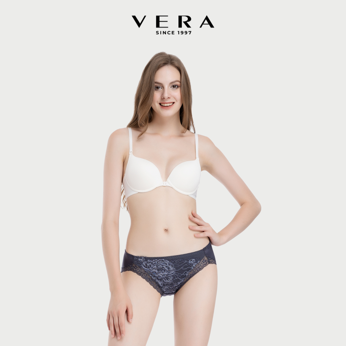 Quần lót nữ vera nylon phối ren - v0537