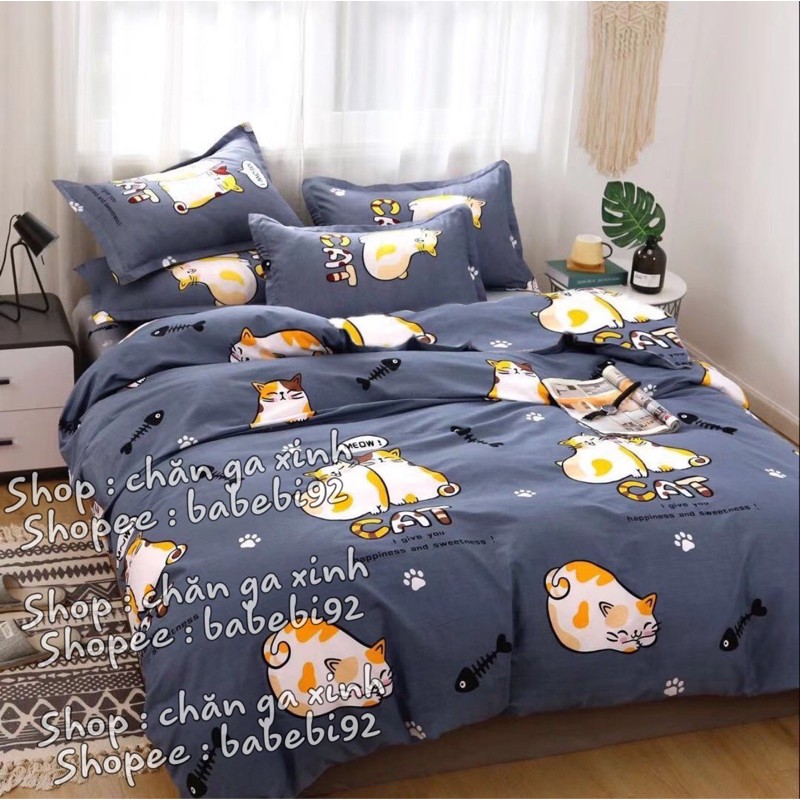 Bộ 5 món vỏ chăn ga gối coton poly nhiều mẫu