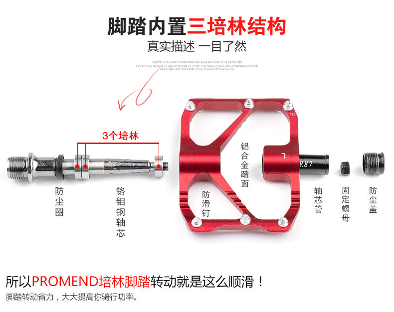 R87C Promend Sports Bicycle Pedals Are Made of Aluminum