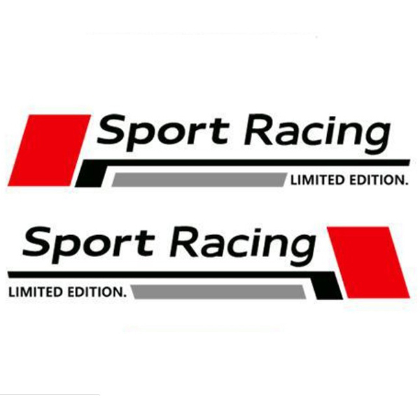 [HCM]Bộ 2 Tem dán cửa xe ô tô phong cách sport racing (trắng)