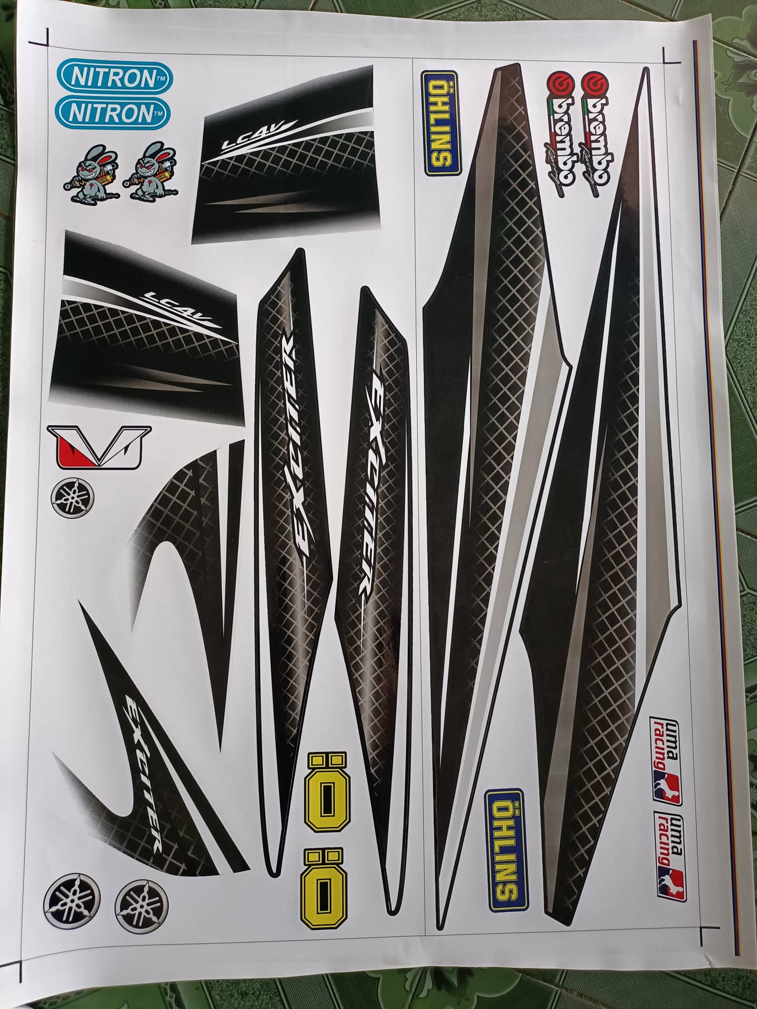 tem rời ex 2010 LC4V đen trắng