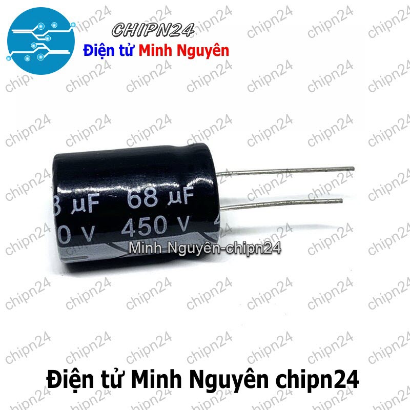 [3 con] (J20) Tụ hóa 68uF 450V Đen (18x25mm) - HH005749