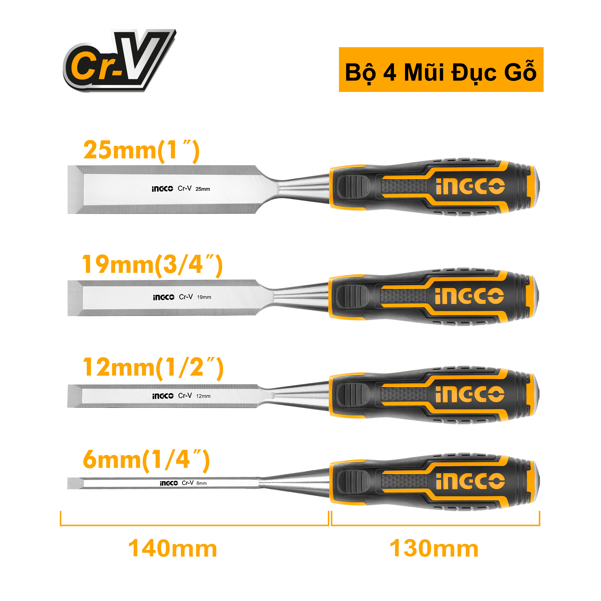 Bộ 4 đục gỗ INGCO HKTWC0401