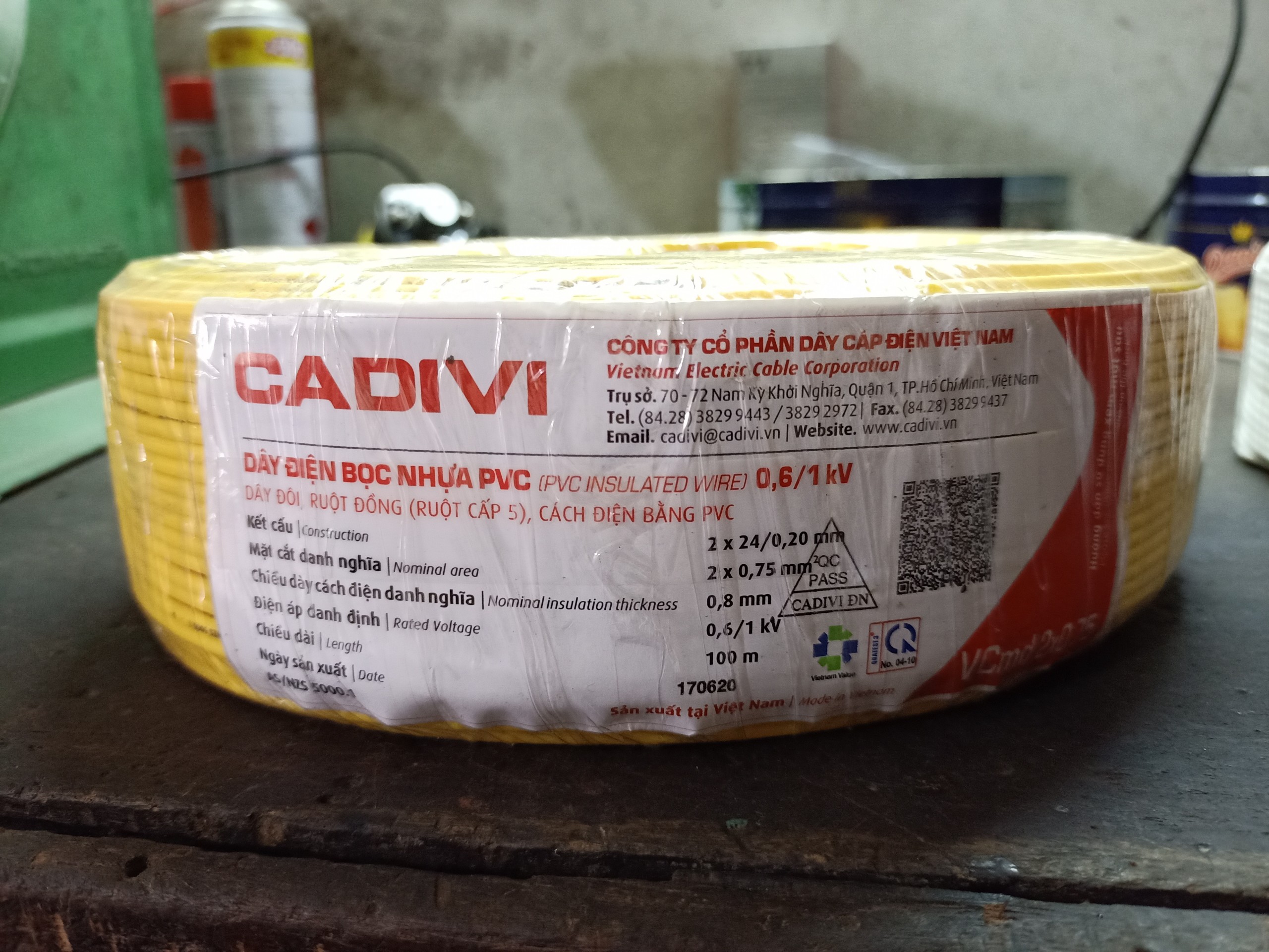 Dây điện đôi cadivi 2 x 24