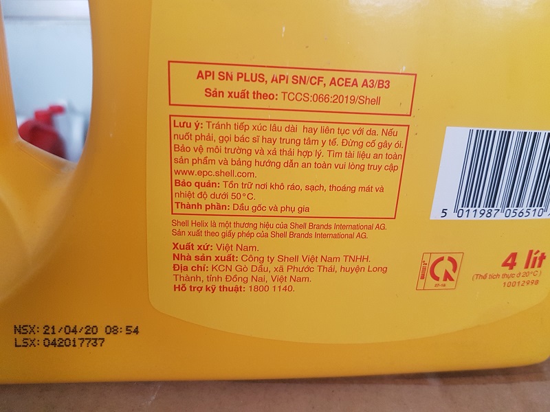 [HCM]dầu nhớt ô tô shell helix HX5 15W40