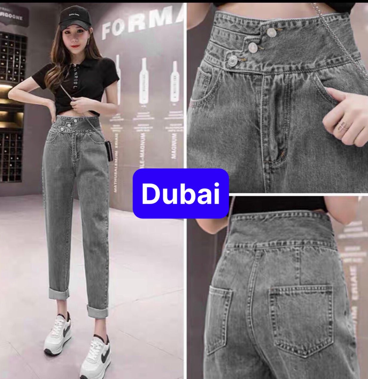 QUẦN JEAN BAGGY NỮ XANH CHẤT BÒ 3 CÚC BẢN TO LƯNG CAO NÂNG MÔNG HOT TREND SANG CHẢNH 2023 - DUBAI FASHION