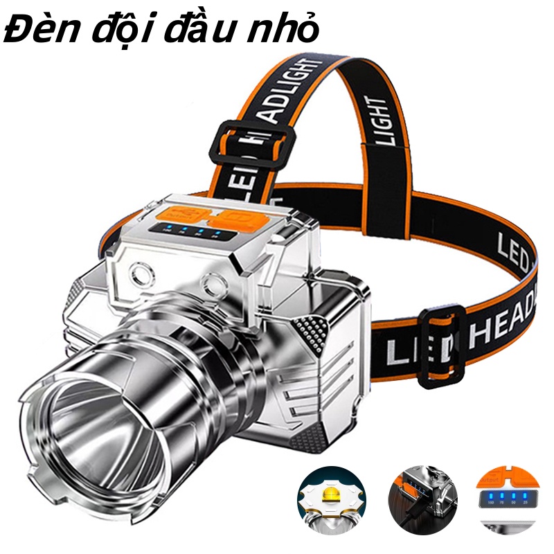 Headlamp small head light flashlight super bright LED headlamp flashlight multi-function flashlight headlight waterproof USB charging, emergency headlamp headlamp headlight camping outdoors adventure outdoor handsfree work cycling and hiking lamp