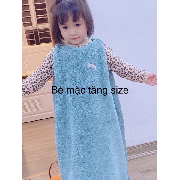 Túi ngủ cho bé vải lông cừu,dáng cộc (10-22 độ) Lông 2 mặt