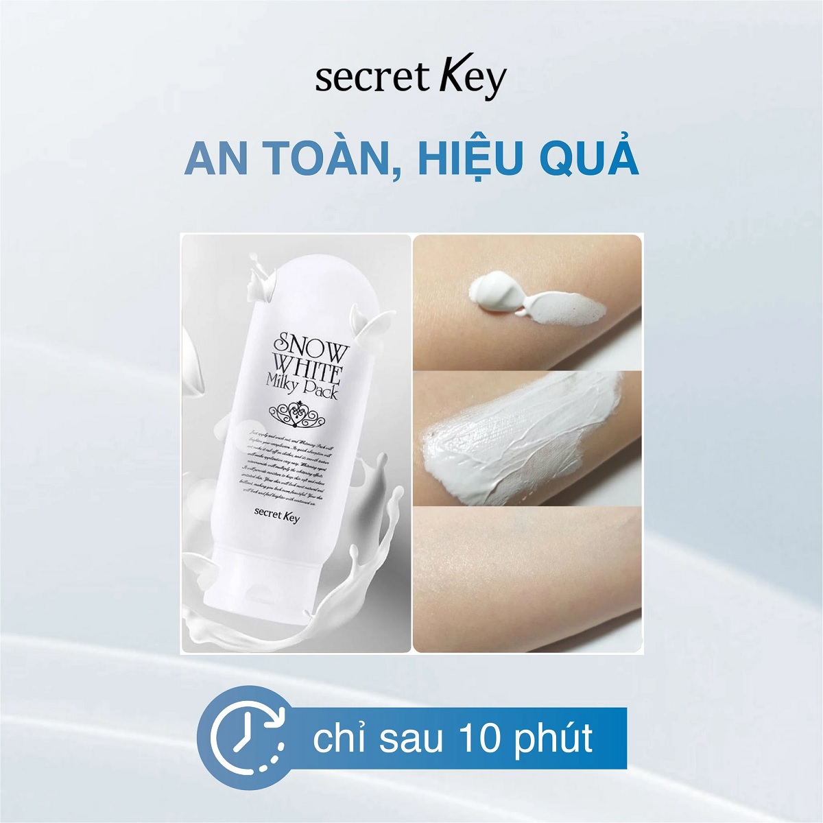 Kem Tắm Trắng Da Mặt Và Toàn Thân Secret Key Snow White Milky Pack 200g