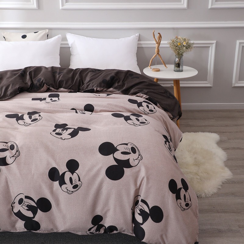 Trọn Bộ 4 Món Cotton Poly Nhập Mẫu MICKEY GHI