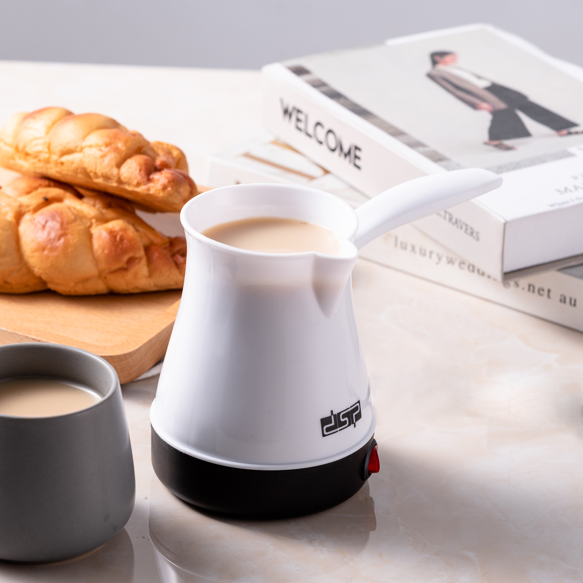 Máy pha cà phê Thổ Nhĩ Kỳ 220V 350ml Máy pha cà phê điện cầm tay Máy pha cà phê Espresso Máy pha cà phê sữa Cezve Ibrik EU Plug