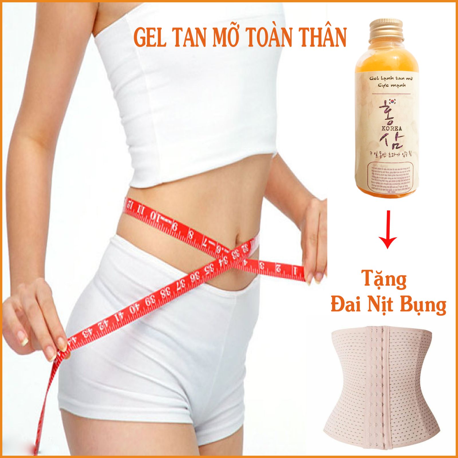 [HCM]Gel Tan Mỡ Cấp Tốc Tặng Đai Nịt Bụng Hàn Quốc