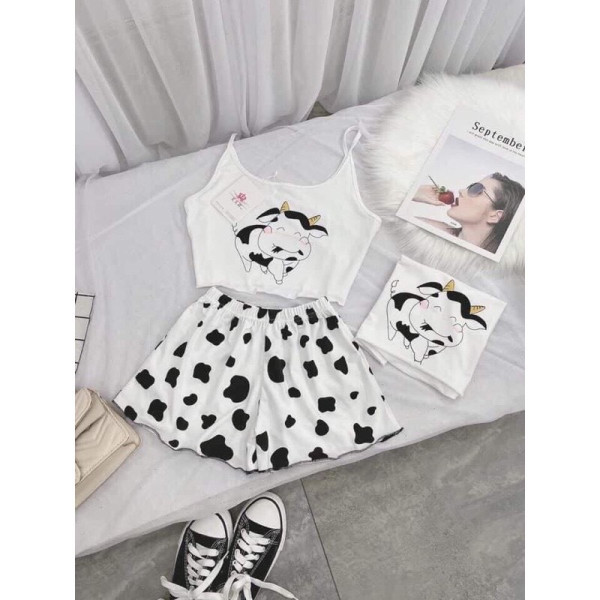 BỘ QUẦN ĐÙI VÀ ÁO DÂY BÒ SỮA HSU1