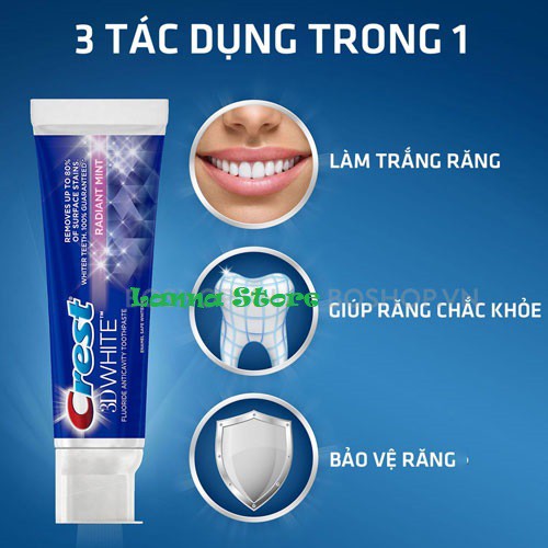 [HCM][HOT]Kem đánh răng Crest 3d White Radiant Mint 116 gram - Mỹ