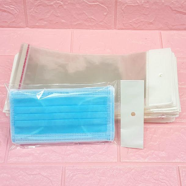 1kg Túi Opp dán mép (Treo) 12x20cm (+ 4cm + 4cm) - Túi ni lông băng keo dán miệng - Bao nilon dán miệng