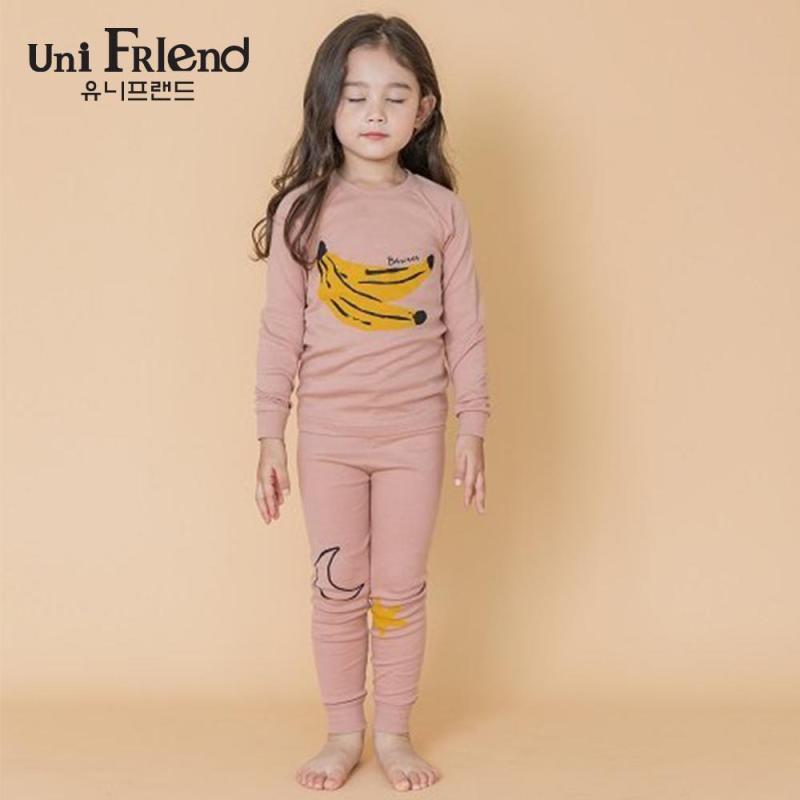 Nơi bán Đồ bộ mặc nhà bé gái Unifriend thun dài hoạ tiết trái chuối U8FWTD21