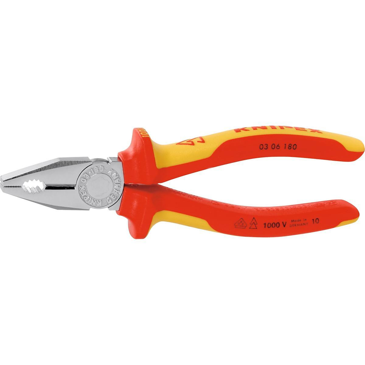Kìm đa năng knipex cách điện 1000v, mạ chrome dài 180mm 03 06 180 - hàng chính hãng 100% từ đức