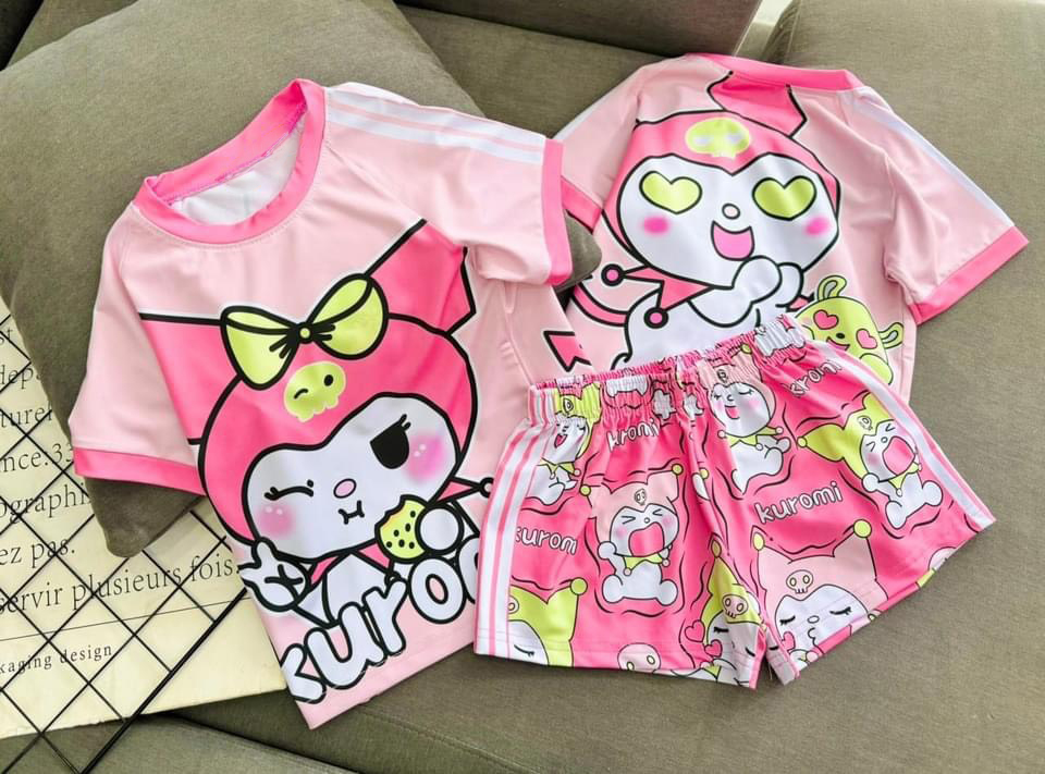 Đồ bộ cho bé gái 8-40Kg chất liệu thun dày mịn mát in hình 3D được các bé gái yêu thích HK2
