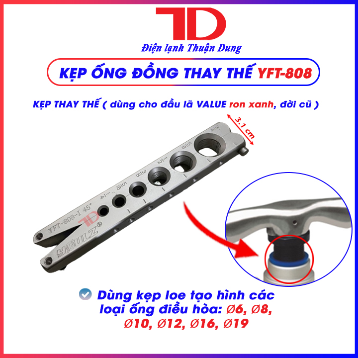 Kẹp ống đồng 808 size 3.1 cm và 3.4 cm dùng được cho bộ lã ông đồng value 808, is808 mis808 vfb-i, điện lạnh thuận dung