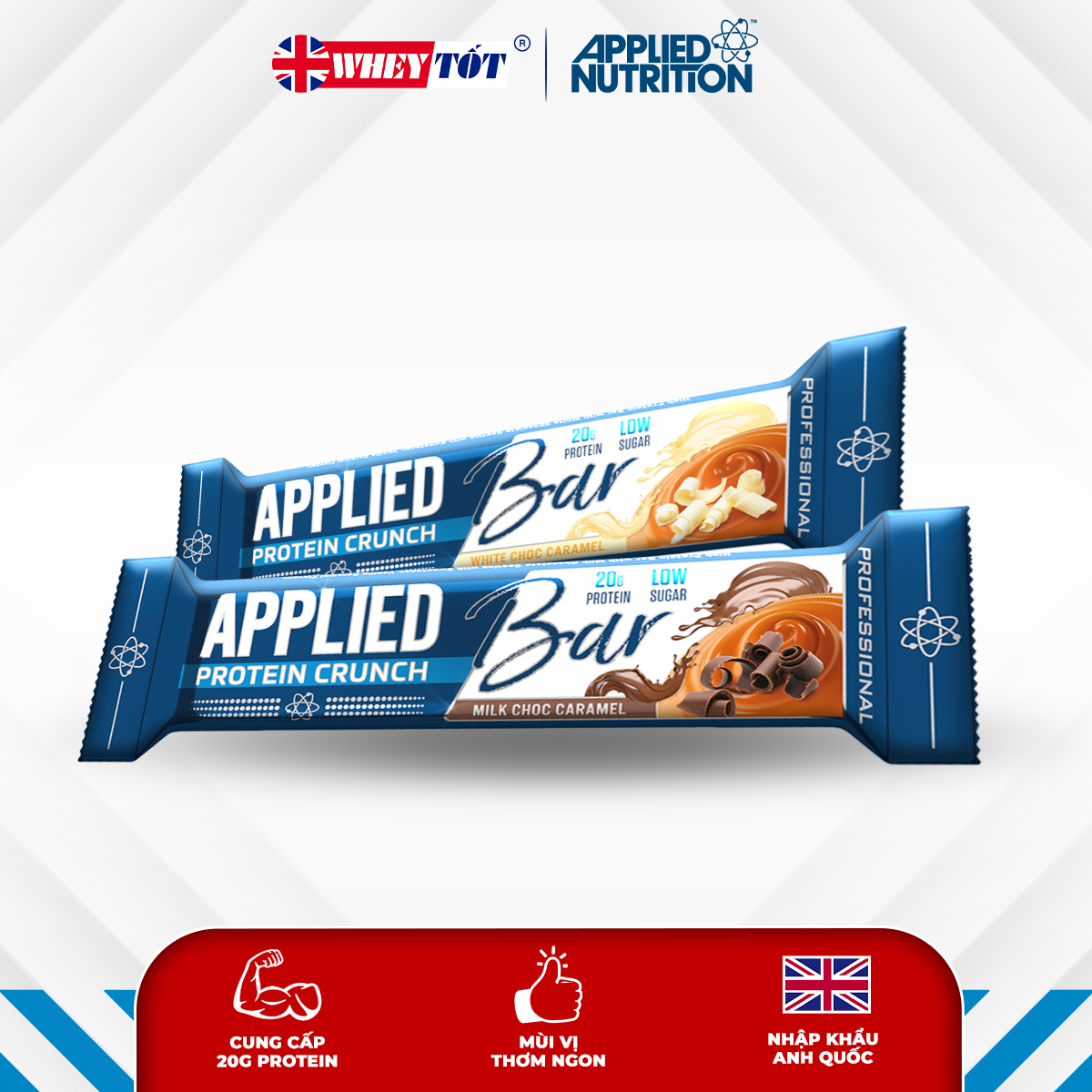 Bánh Applied Nutrition Applied Bar Protein Crunch 60g chính hãng nhập khẩu UK